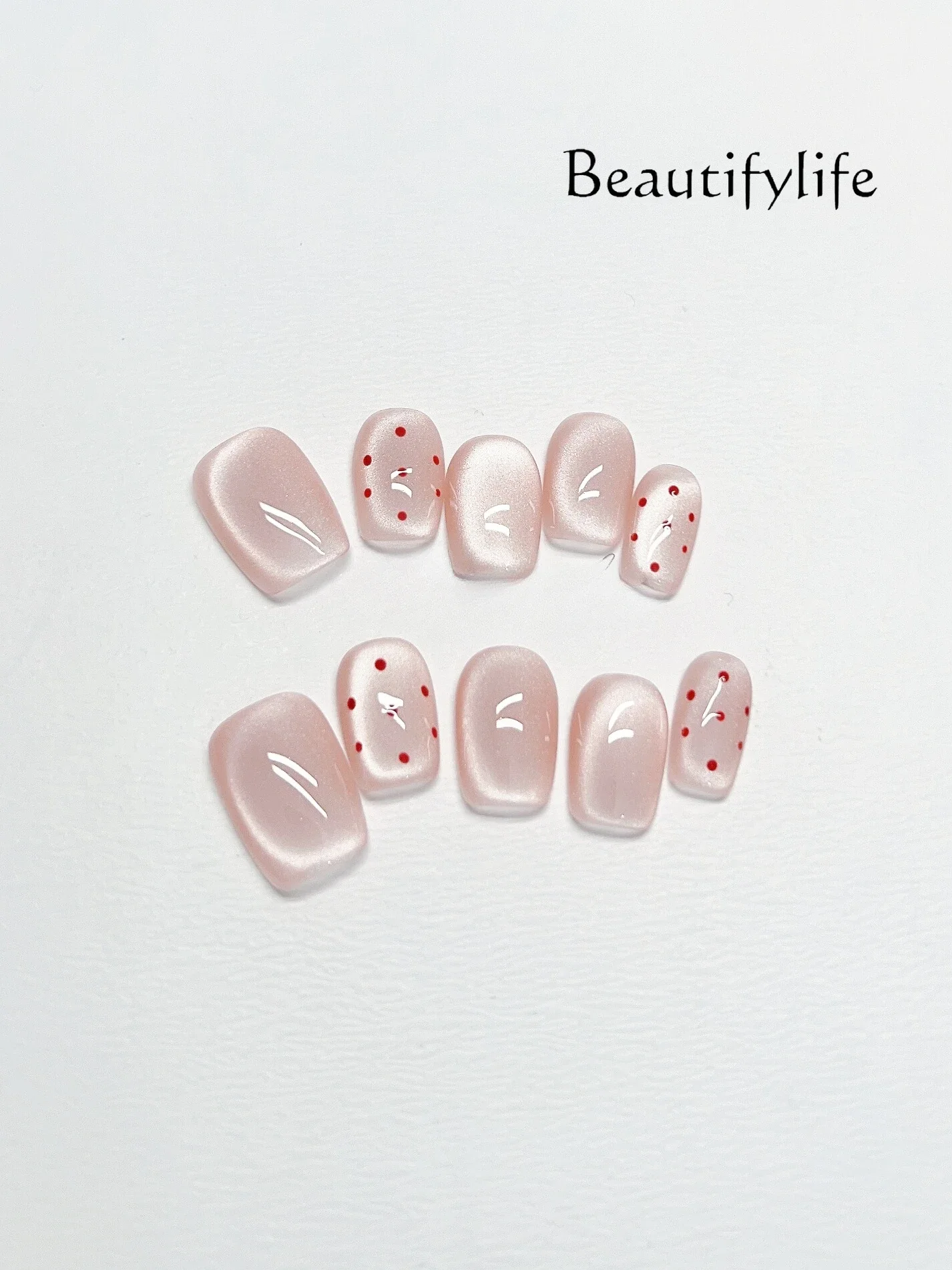 Pink cat's eye wearing nail pure hand whitening gentle nail patch