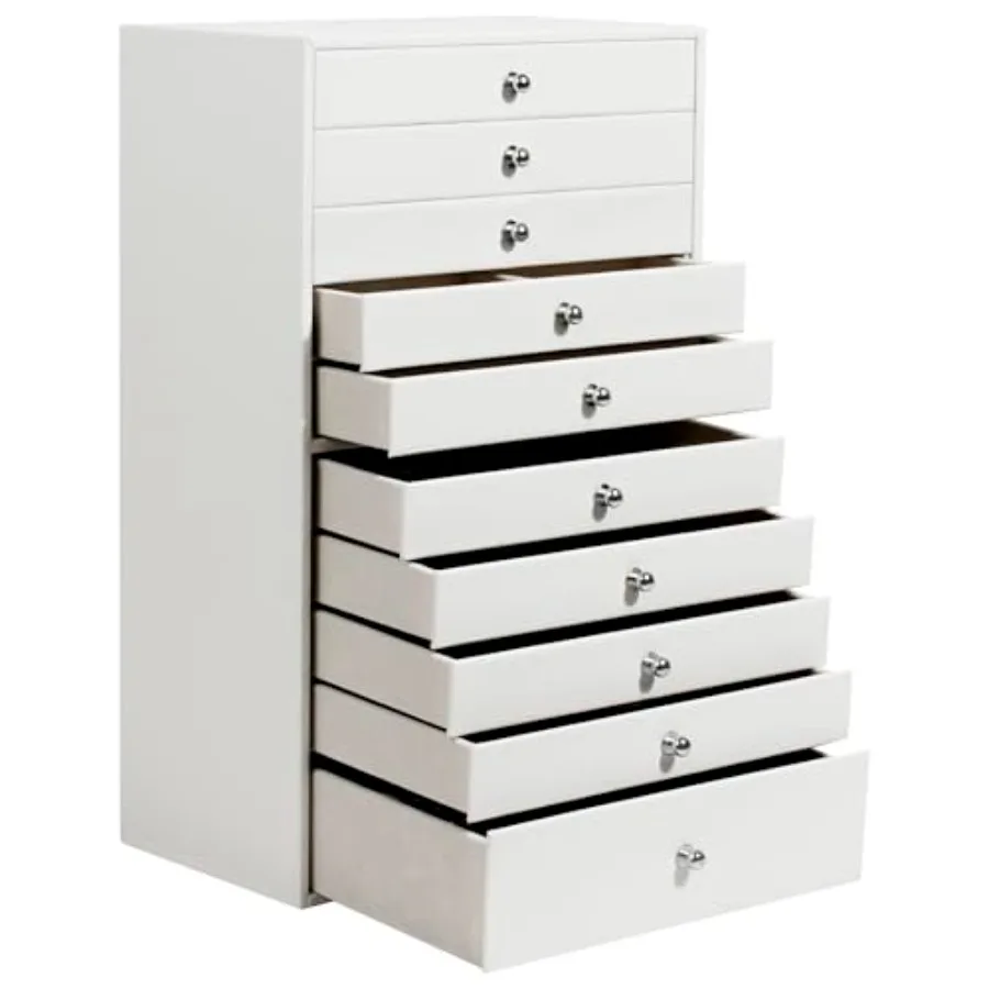 

Большая шкатулка для драгоценностей, шкатулка для драгоценностей с 10-мя ящиками для больших и маленьких ювелирных изделий, органайзер для хранения ювелирных изделий для часов, сережек, ожерелья