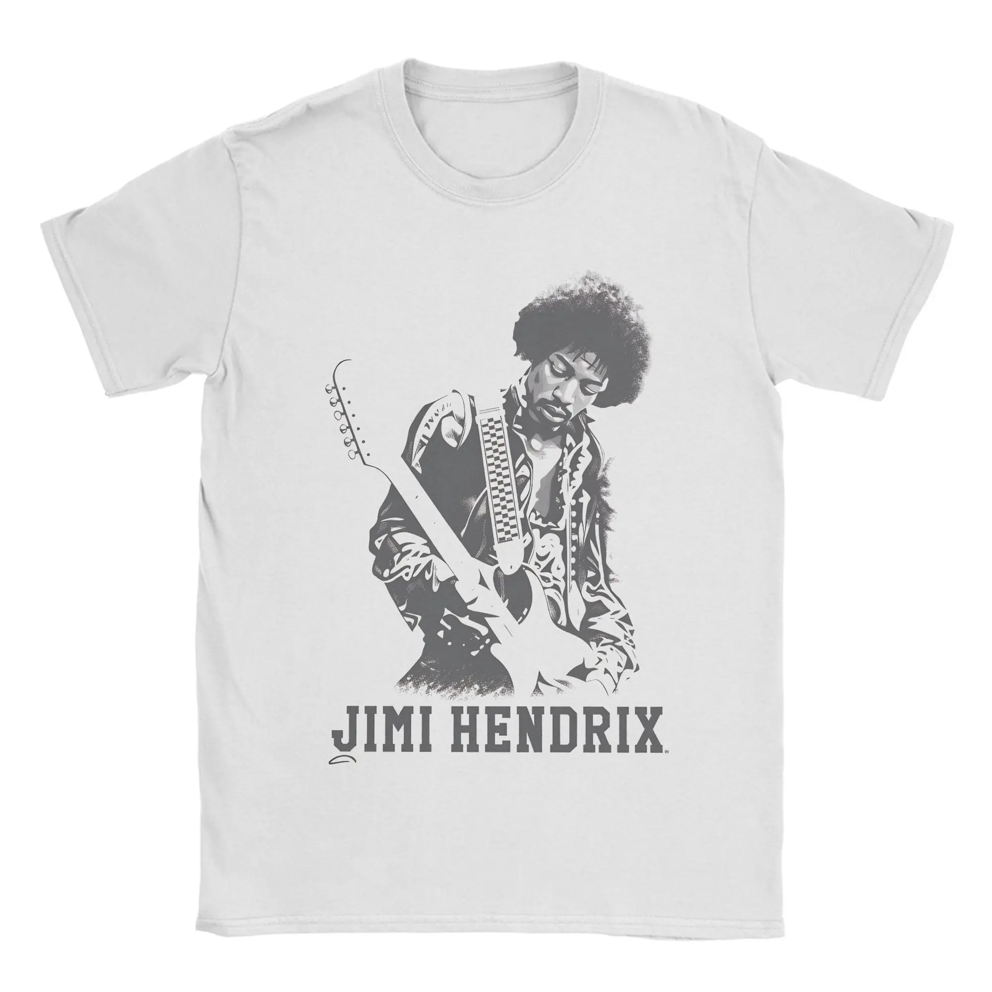 Camiseta de algodão Jimi Hendrix para homem, camiseta clássica de verão, respirável, camiseta casual de tamanho grande, roupas casuais