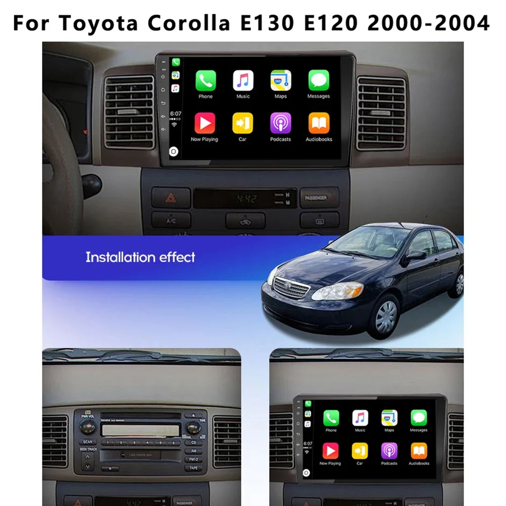 For Toyota Corolla E120 e 120 BYD F3 2001 2007-2011 DSP IPS 8G RAM Android 13.0 4G NET Car Radio Multimedia Video Player Carplay