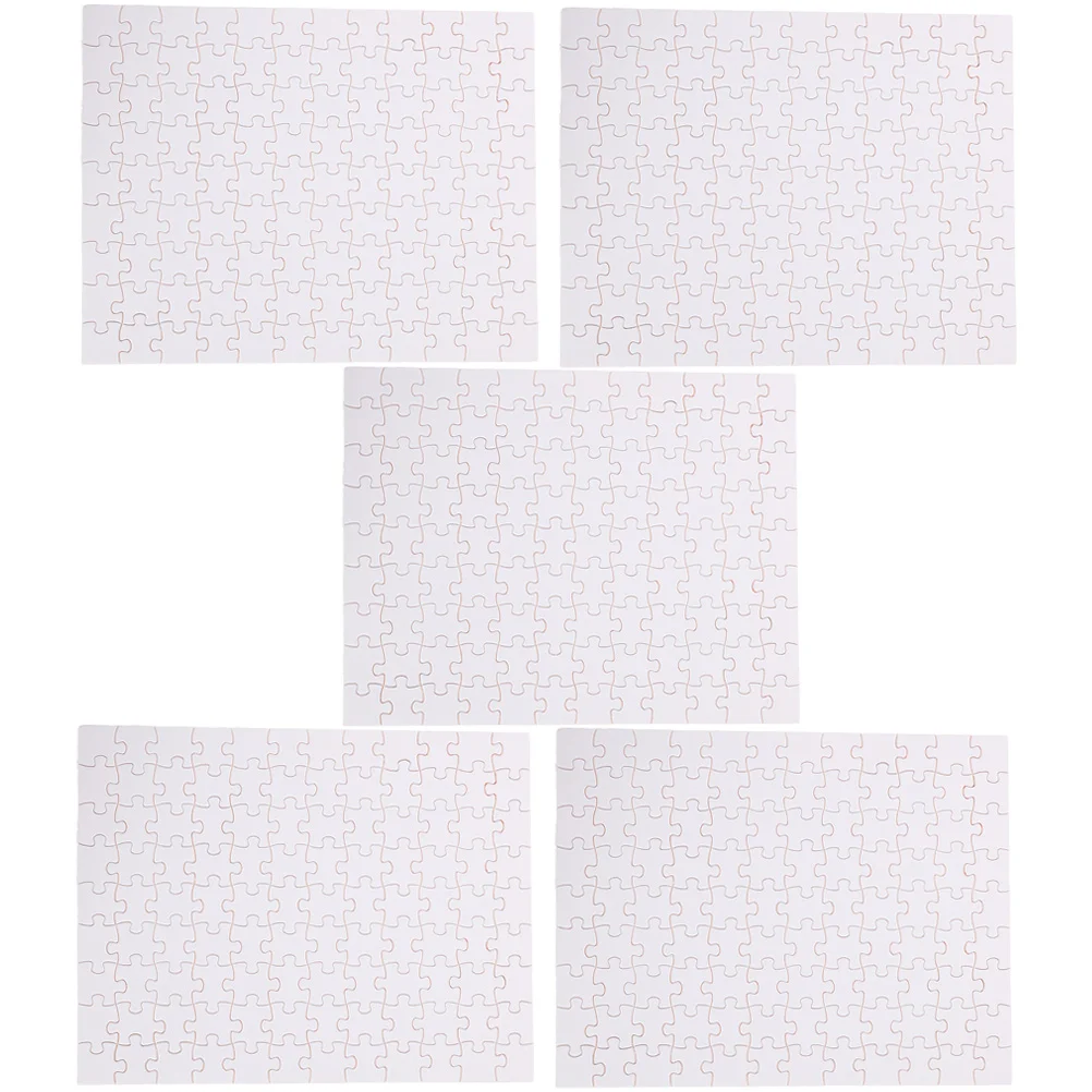 5 Sheets Blank Puzzle Puzzles DIY Transfer Pieces Cognitive Plaything Wood Sublimation Blanks Products Supply Jigsaw Thermal