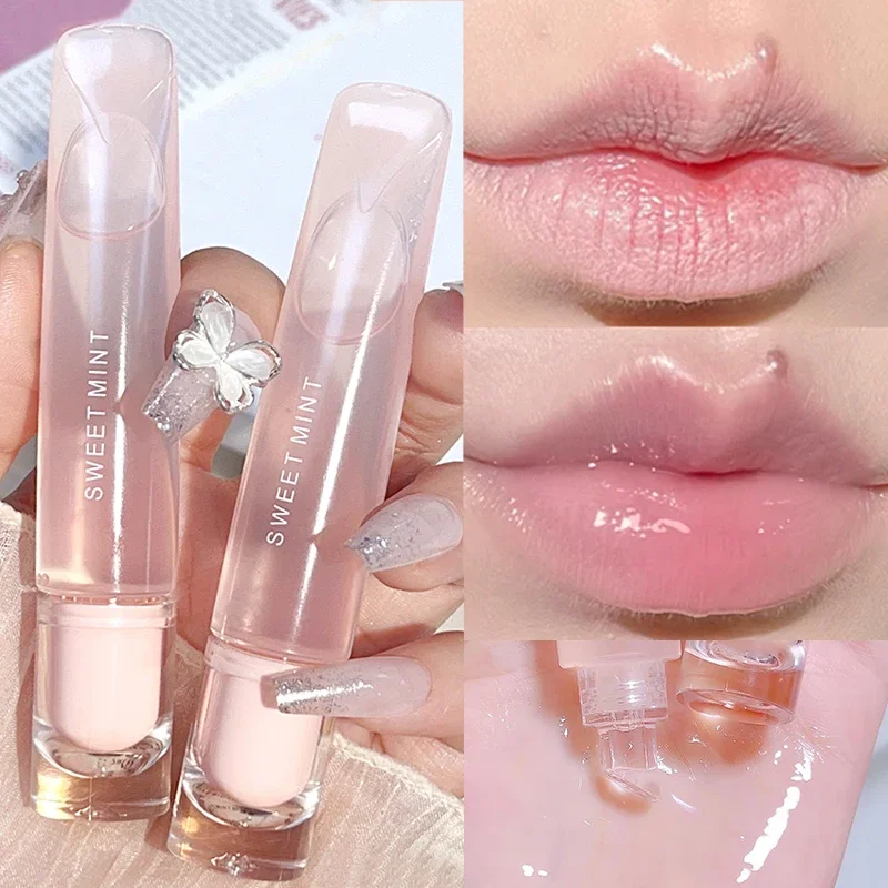 Plumping Liquid Lip Balm Long Lasting Moisturizing Colorless Hydrating Lip Gloss Water Light Mirrored Korean Make-up Lips Care