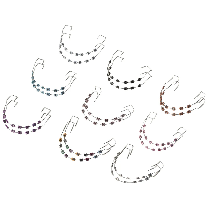 تقويم أزياء الأسنان، الأقواس الملونة، والإكسسوارات الزخرفية، والألوان الكاملة، والأقواس للأسنان، وزخارف الأسنان #2