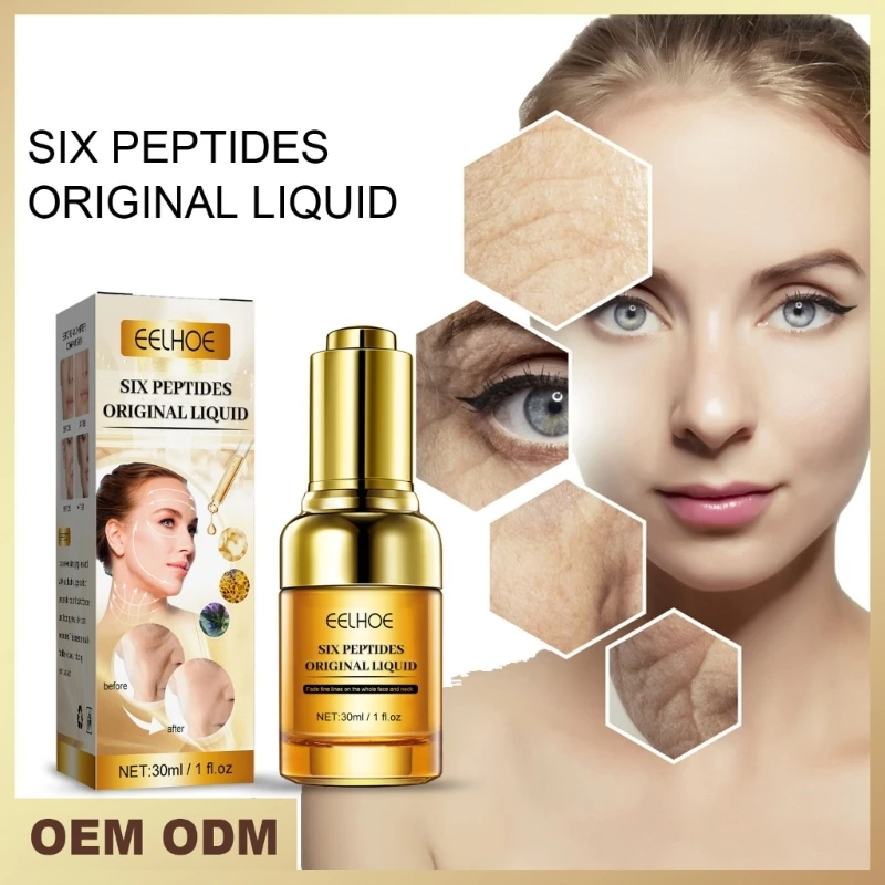 Deep Anti-Wrinkle Serum Six-Peptides Anti-Aging Essence Improve Fine Lines Lifting Shrink Pores Moisturize Face Skin Dropship