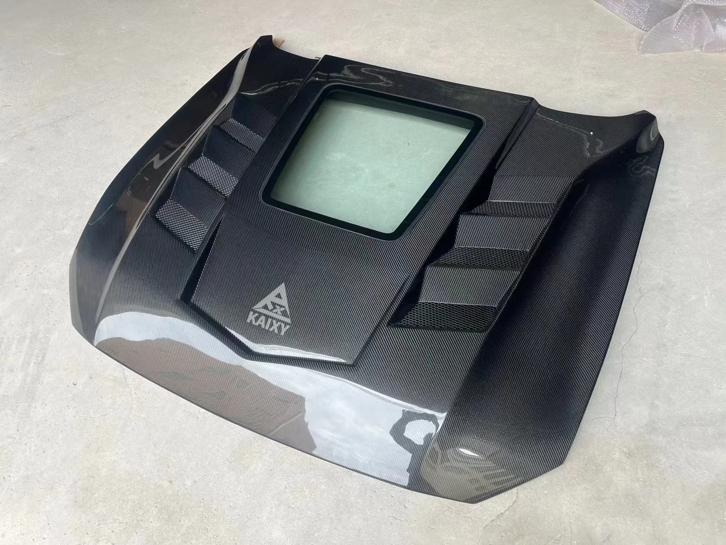 KXY GTSS Style New Carbon Fiber Black Mesh Front Engine Hood for Mustang Bonnet 2015-2023 with 100% Fitment 5
