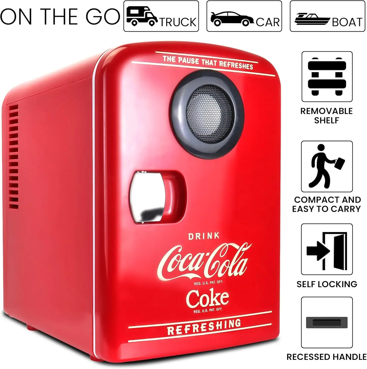 KWC4-BT Compact Refrigerator, Red/White - view 4