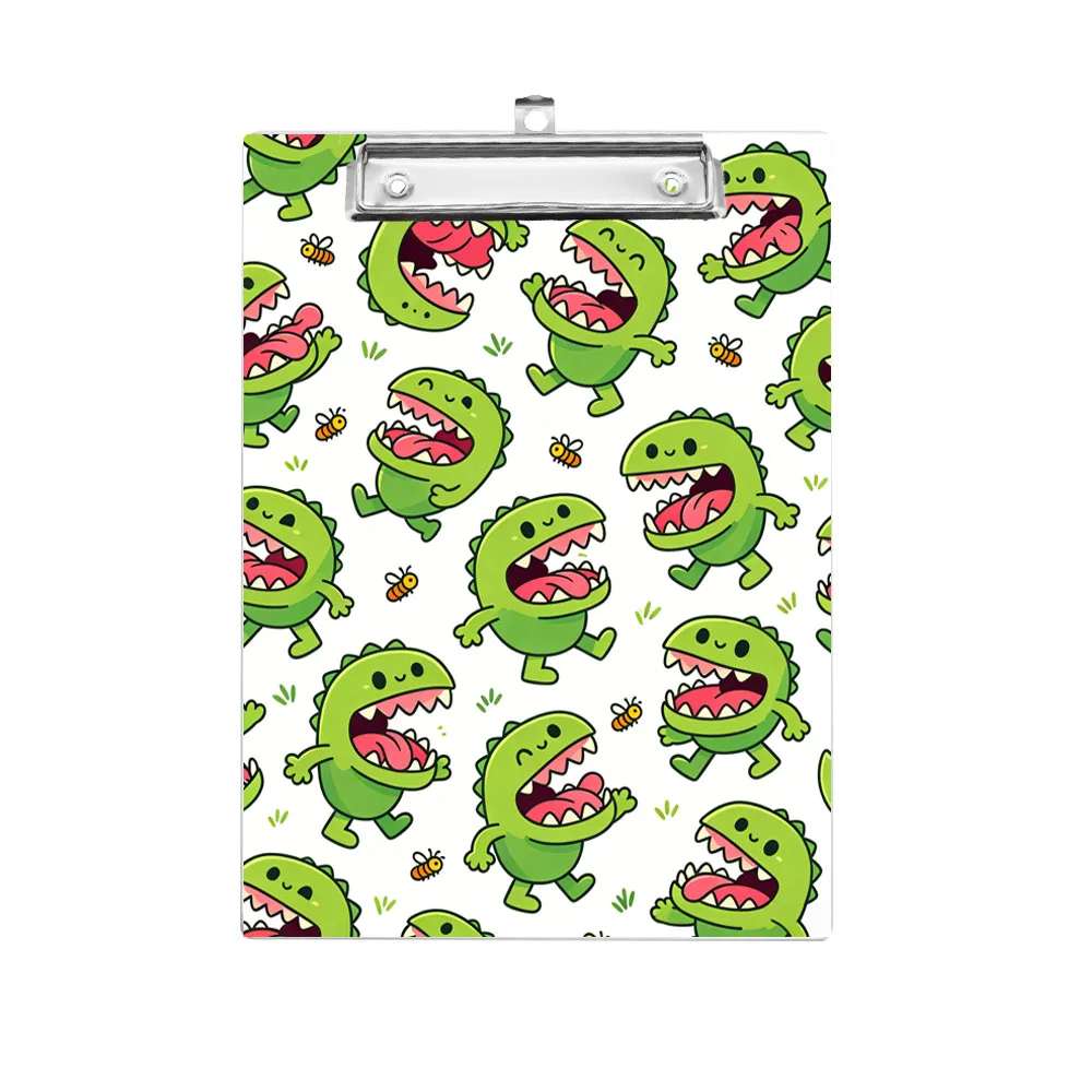 

1pc A4 man eating flower themed pattern board clip double-sided printing suitable for note sheet files and drawing sizes