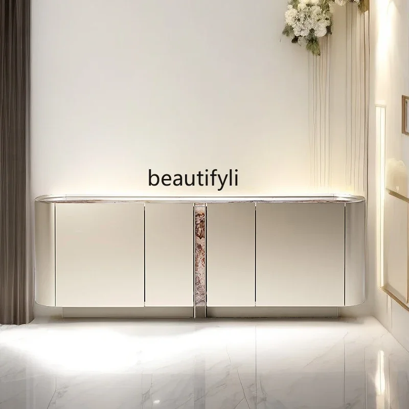 Italian minimalist light luxury door cabinet shoe cabinet, large-capacity door against the wall designer dining side cabinet