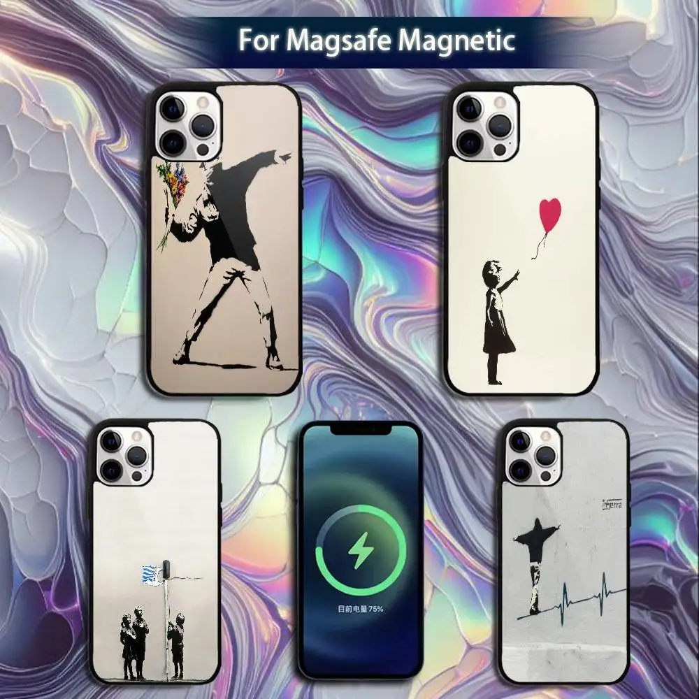 

Graffiti Artist Banksy Phone Case For iPhone 16e,16,15,14,13,12,11,Plus,Pro,Max,Mini Magsafe Magnetic Wireless Charging