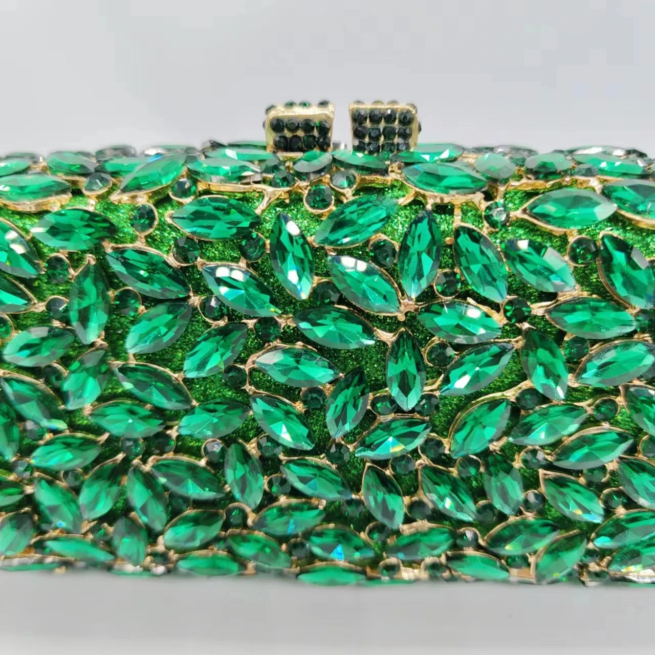 Wholesale Factory Luxury Long Chain Crossbody Crystal Rhinestone Party Clutch Rectangle Shape Women Evening Bag