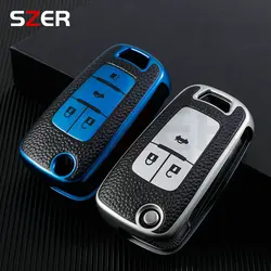 Leather TPU Car Key Case Cover Shell Fob For Chevrolet Cruze Aveo Trax Sail Malibu For Opel Vauxhall Astra Corsa Meriva Insignia