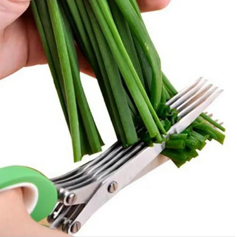 19cm Minced 5 Layers Multifunctional Kitchen Scissor Shredded Chopped Scallion Cutter Herb Laver Spices Cook Tool Cut