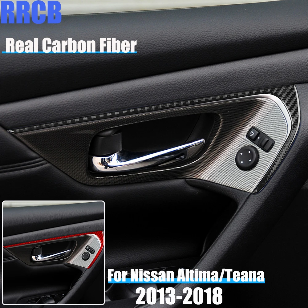 

Real Carbon Fiber Car Accessories Door Strips Trim Soft Cover Sticker For Nissan Altima/Teana L33 2013 2014 2015 2016 2017 2018