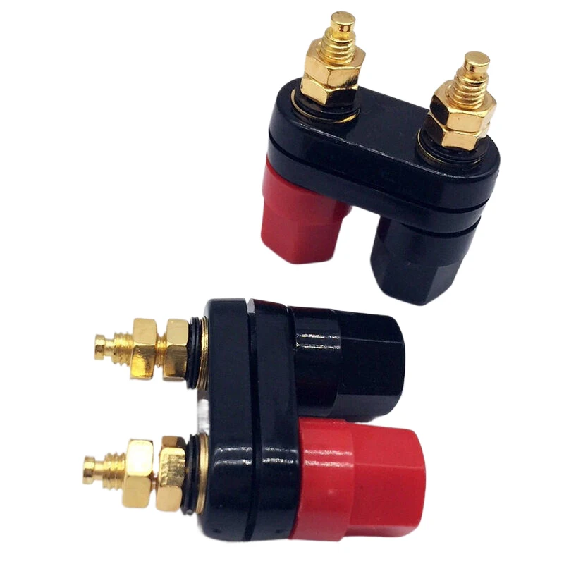 Banana Plugs Connectors Jack Socket Couple Terminals DIY Connectors Red Black Connector Amplifier Terminal Binding Post Speaker