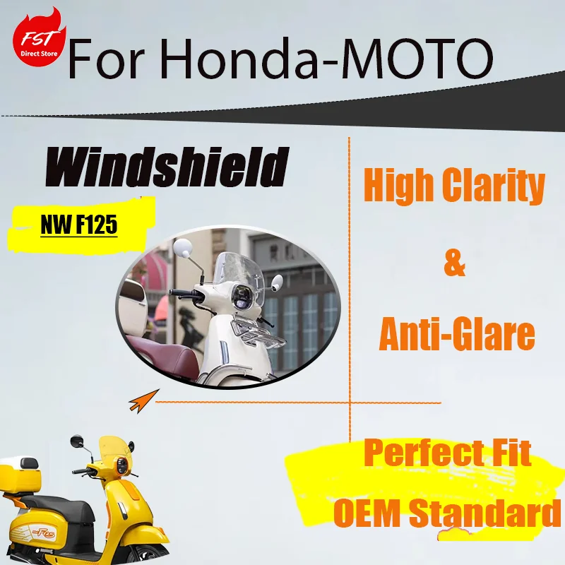 

Ветровое стекло в винтажном стиле для Honda NW F125, ретро-аксессуар, защищающий от ветра и дождя