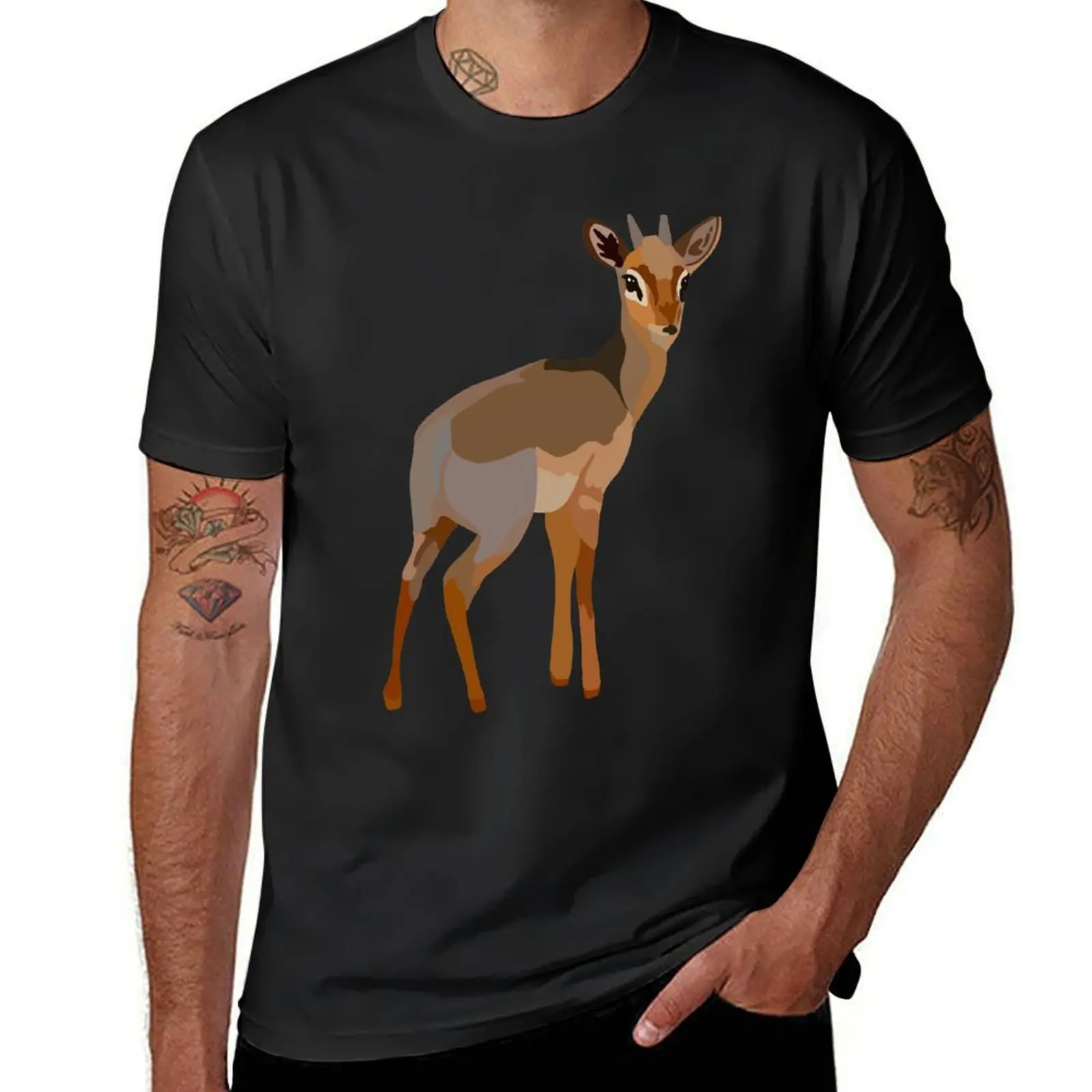 D is for Dik dik T-Shirt blacks quick-drying boys animal print shirts graphic tees designer t shirt men