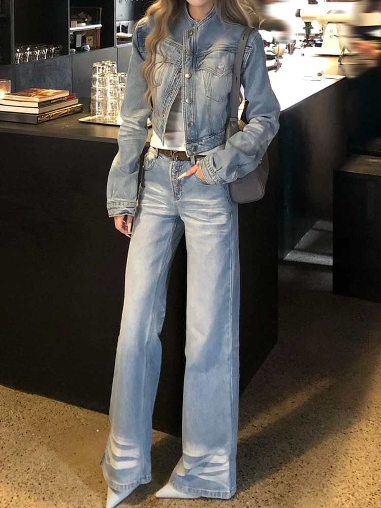 

Джинсы женские в американском стиле, из выстиранного денима, летние, новые, в стиле ретро, модные, длинные, с низкой посадкой, на молнии