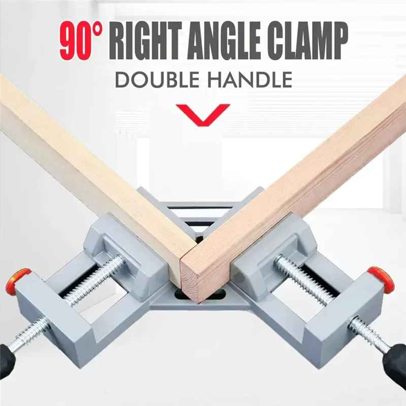 

AT05-Woodworking Workbench 90 Degree Clip Right Angle Clamp Aluminum Alloy Corner Clip Photo Frame Welding Tool