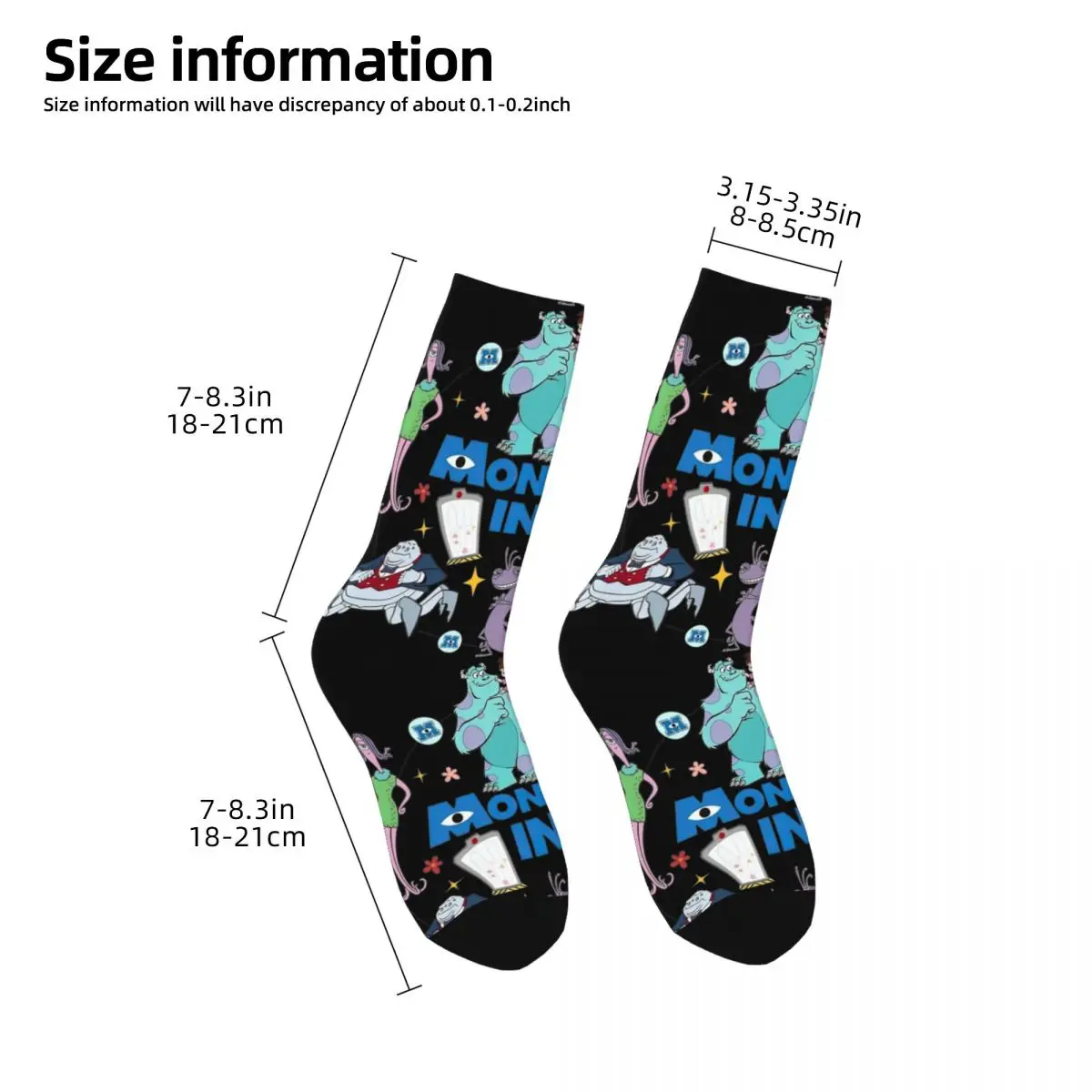 Autumn Winter Funny Men\'s Women\'s Monsters Inc Boo Sulley Socks Non-slip Football Socks