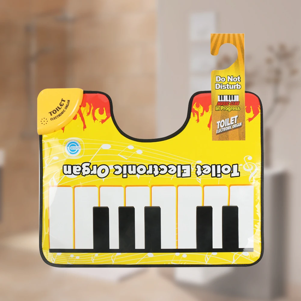 Alfombrilla de Piano para inodoro de 1/2 piezas, orinal con sonido de Piano, divertido teclado musical para el baño