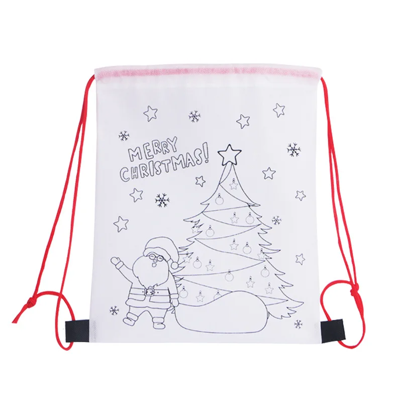 DIY Graffiti Bag with Markers Handmade Painting Non-Woven Bag for Children Arts Crafts Color Filling Drawing Bags Toy