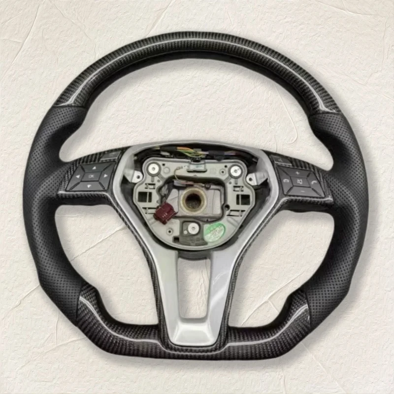 Real Carbon Fiber Leather Steering Wheel for Mercedes-benz GLC GLE450 C63 C450 E63 W176 W204 W205 W213 W218 A250 AMG GLK 207 3