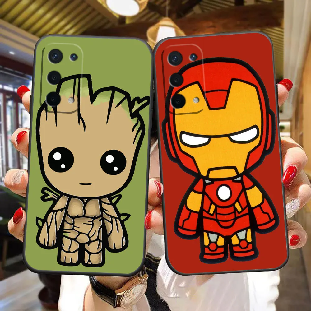 Marvel Groot Iran Spiderman Phone Case For OPPO RENO 11 11F 10 8 8T 8Z 7 7Z 6 6Z 5 5F 4 3 2F FIND X3 Lite Case Funda Coque Shell