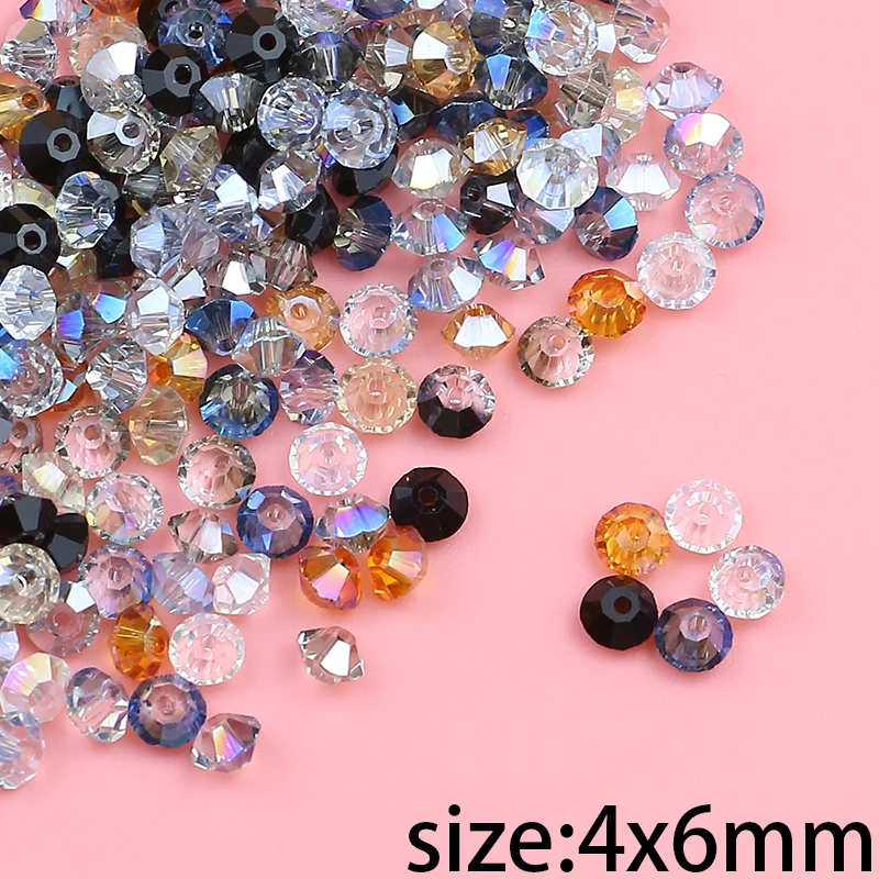 Exquisite Austrian UFO crystal beads 4 x 6 mm/100pcs crystal colored beads for DIY jewelry making bracelets necklace beads