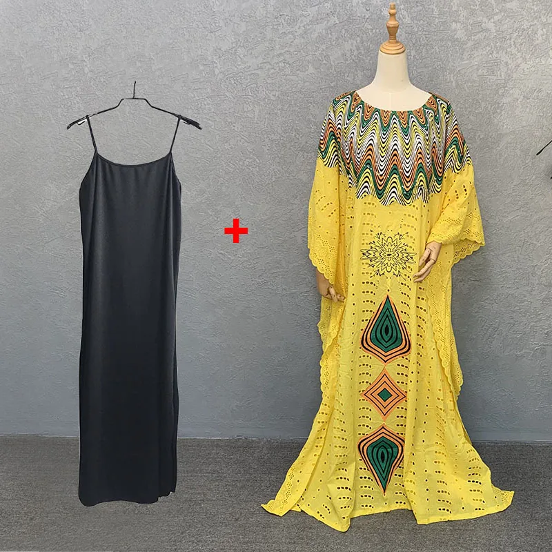 New Arrival Kaftan Cover Up Casual Knitted Maxi Robe African Women Dashiki Stunning Elegant Ladies Hollow Out Abaya With Inner