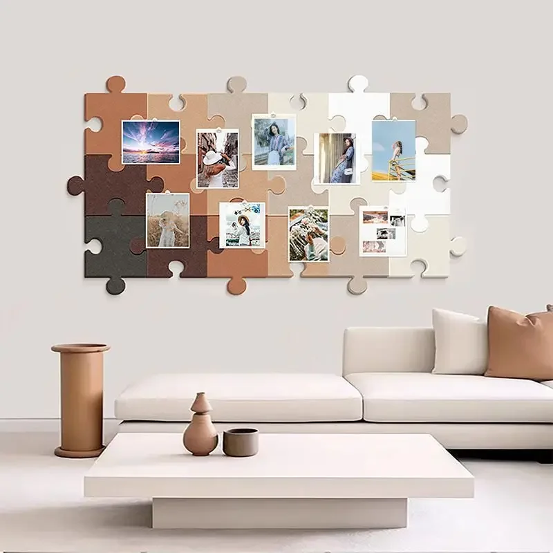 3D Felt Strong Adhesive Decorative Splicing Images Felt Board Wall Stickers Puzzle Living Room Background Wallpaper Photos Decor