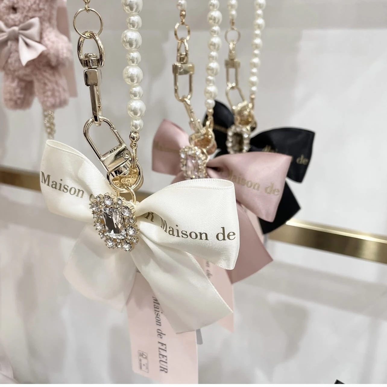 

Японский милый милый великолепный бант со стразами для мобильного телефона, подвесная цепочка для девочек, сумка с жемчужной цепочкой, сумка для ювелирных изделий, подвесная женская сумка