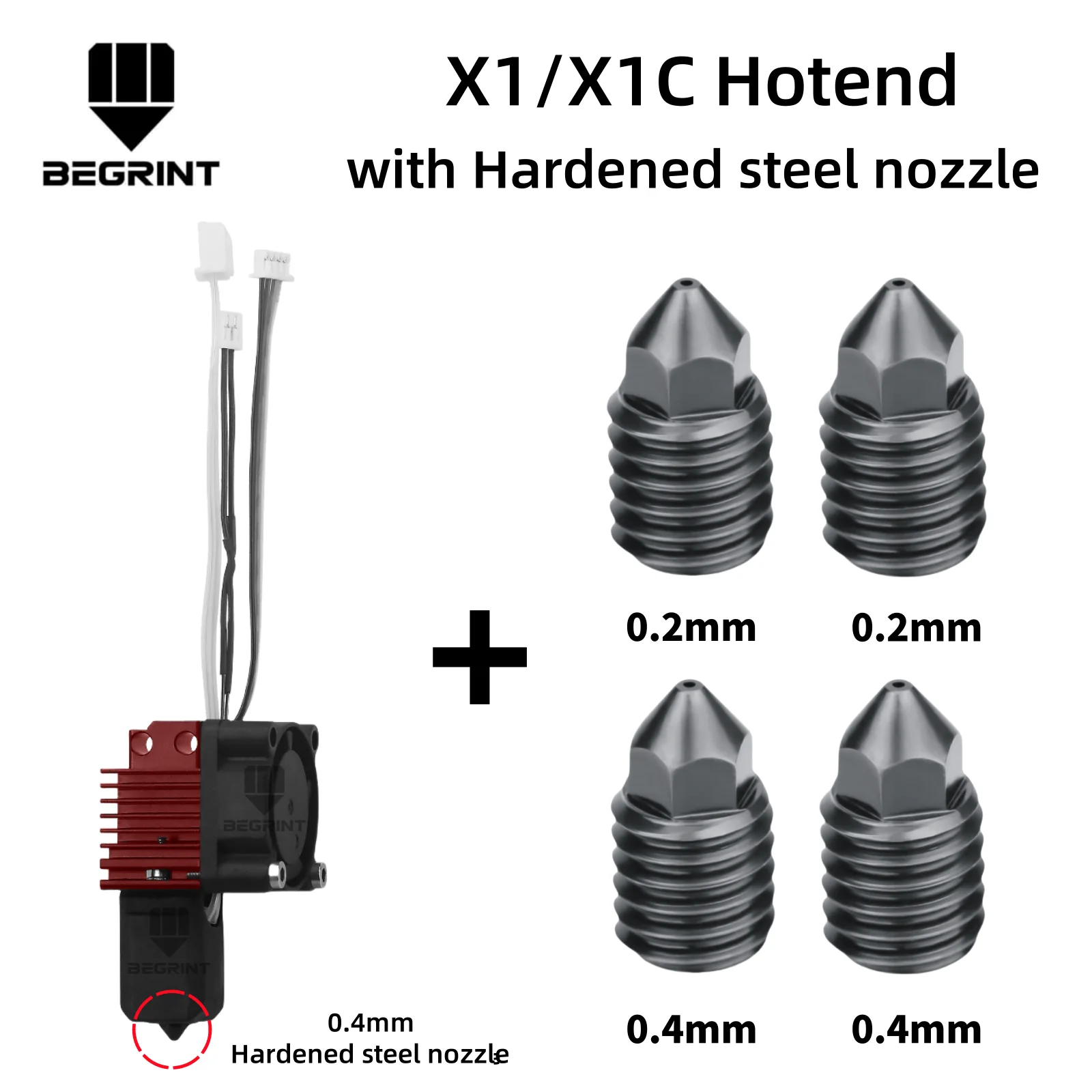 Komplette Hotend-Baugruppe Hotend für Bambu Lab X1 X1C P1P P1S mit Lüfter Upgrade 2.0 mit Düse Complete Bamboo Lab X1 Carbon