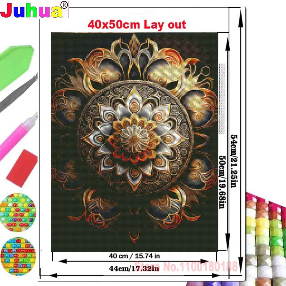 Pittura diamante 5D fai da te punto croce Mandala pieno quadrato rotondo fantasia fiore immagine di strass ricamo diamante vendita