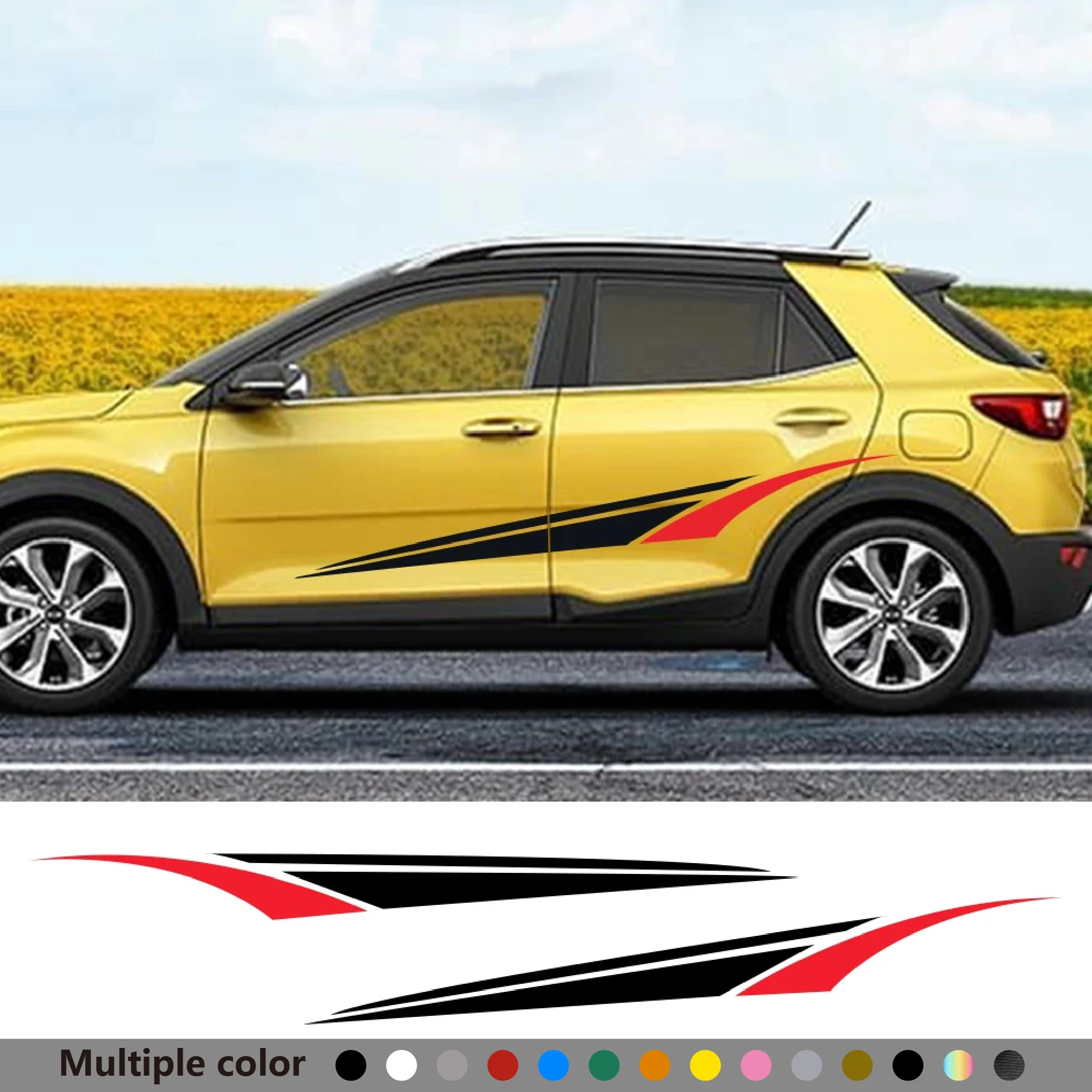

2PCS Universal Car Door Side Stripe Decor Stickers For Suzuki Volvo Tesla Skoda Nissan Volkswagen Seat Subaru Auto Accessories