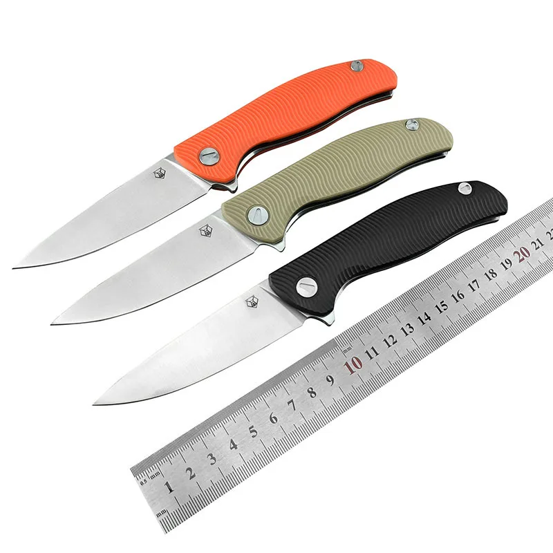 Outdoor tactical folding knife D2 steel high hardness blade camping handle meat portable knife