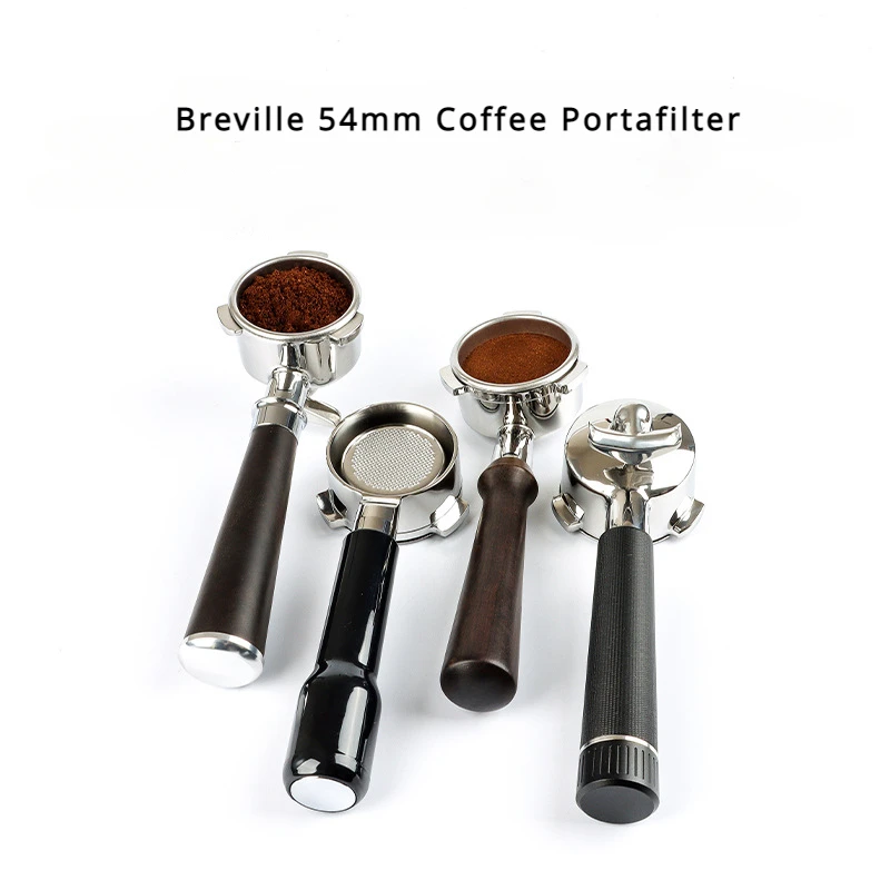 

Breville 54mm Coffee Portafilter 304 Stainless Steel Wooden Handle for 820/840/870/875/878/879/880/450/550 Espresso Machines