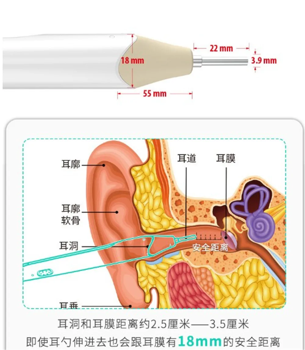 

3.9mm 720P Wireless WIFI Earpick Endoscope CMOS Borescope Earwax Remover HD Earscope Cleaner Inspection Ear Camera