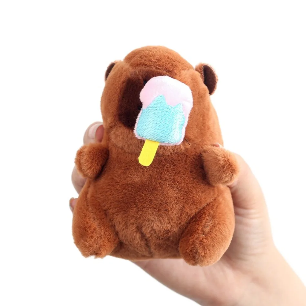 Pullable Capybara Plush Pendant Ice Cream Radish Capybara Plush Keyring Strawberry Watermelon Capybara Plushie Doll