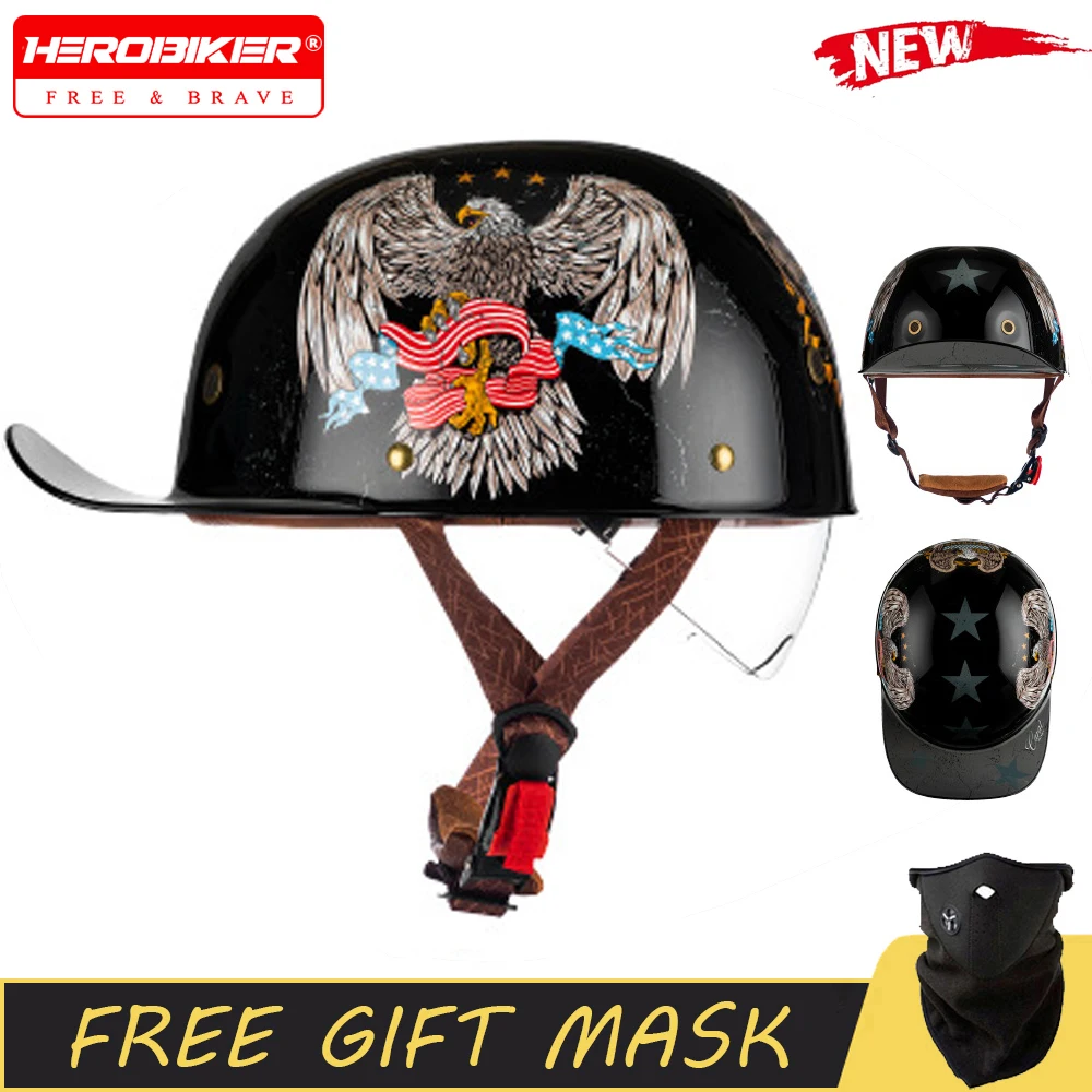 

Summer Moto Helmet Retro Motorcycle Half Helmet Wear Resistant Anti Fall Motorcycle Helmet Motorcycle Equipments DOT Approved