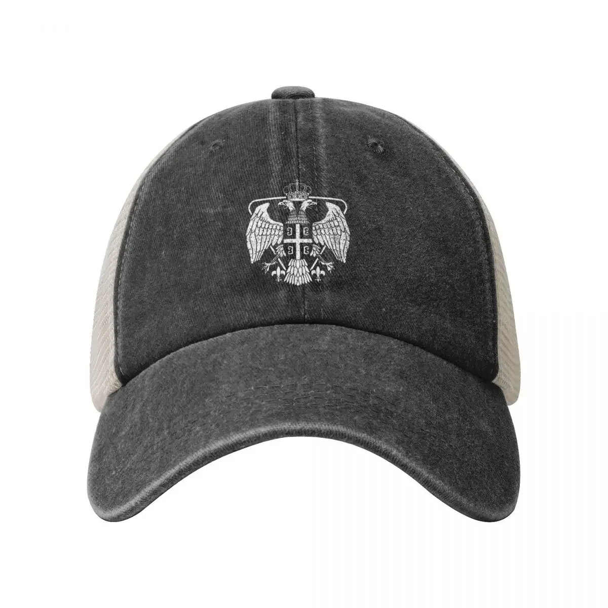 Serbian eagle coat of arms Cowboy Mesh Baseball Cap tea Hat Gentleman Hat Thermal Visor Caps Male Women's