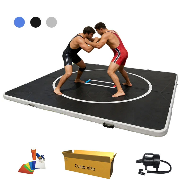 

10ft x 10ft Professional Inflatable Training Mat, DWF Material for Fitness, Wrestling and BJJ Home or Gym Use for Home Training