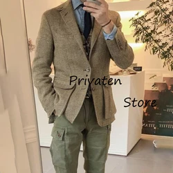 Men's Outwear Men's Herringbone Jacket Man Trench Coat Mens Coats New in Jackets Man Dress Elegant Jackets for Suit Male Blazers