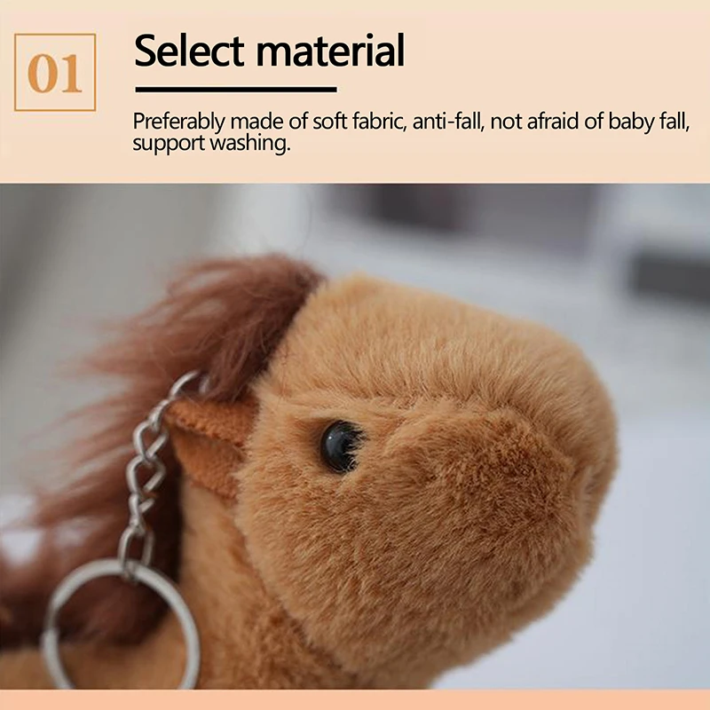 Cartoon Cute Horse Doll Toy Fashion Plush Horse Keychain Creative Soft Animal Doll Pendant Backpack Decoration Accessories