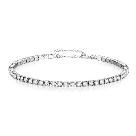 Eleganta guldtennisarmband för kvinnor, guldfärgat rostfritt stål justerbart Iced Out-kedjearmband söta smycken grossist 10 best sales fint guldarmband - №10