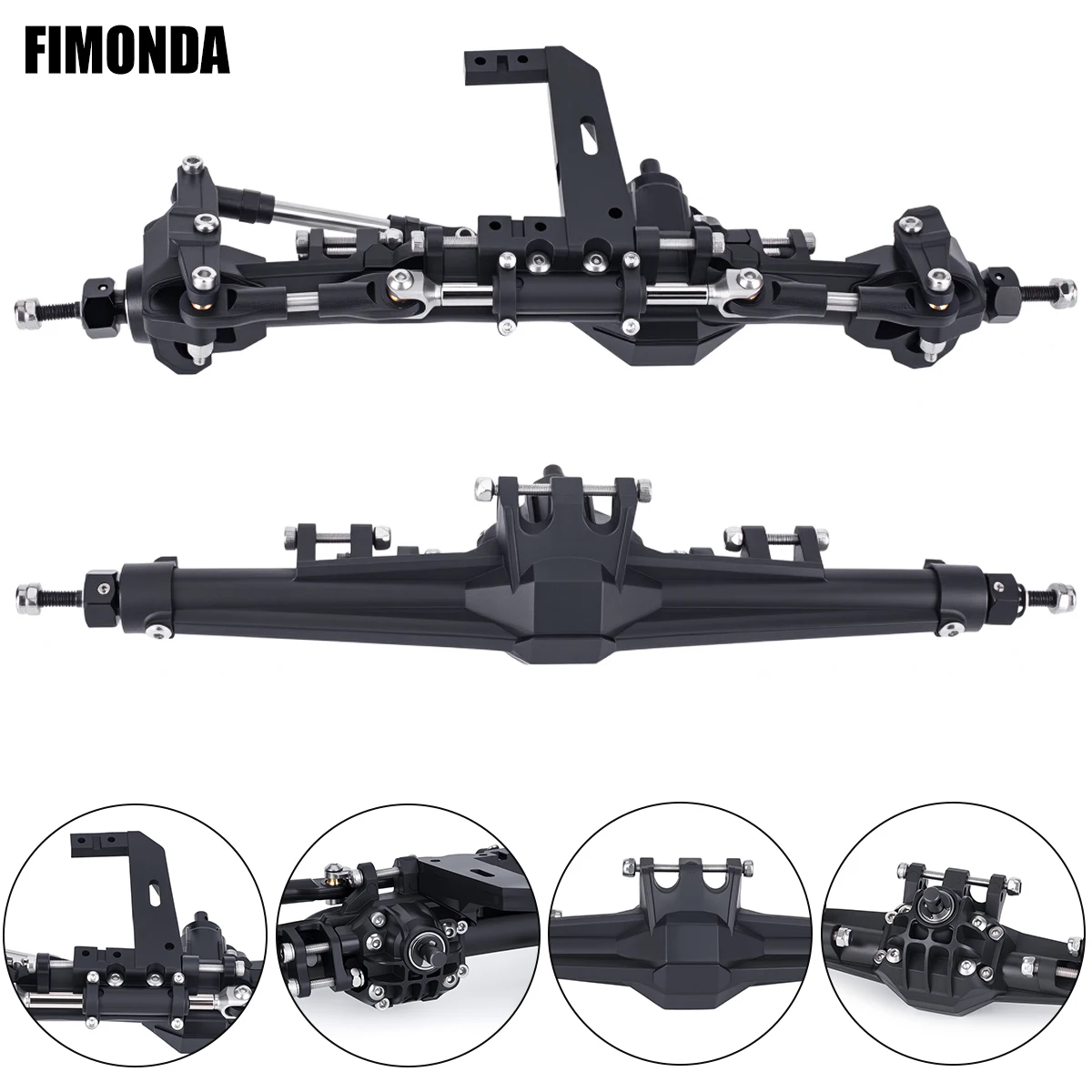 

Пластиковая передняя и задняя прямая ось H10 в сборе для радиоуправляемых краулеров 1/10 Axial Vanquish H10 Optic SCX10 90046 D90 TRX4, запчасти