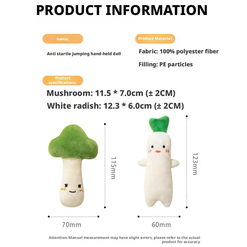 Simpatico bambino anti-spaventazza Comfort bambola tenuta in mano farcita carota regalo impugnatura giocattolo succhietti per il sonno giocattolo per neonato