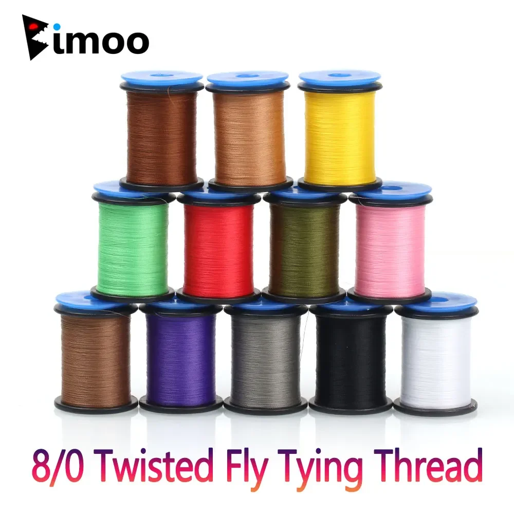 Bimoo 1Spool 100m 8/0 트위스트 플라이 타잉 스레드 Midge Nymph Streamer 송어 낚시 미끼 플라이 타잉 재료 용 고인장 라인