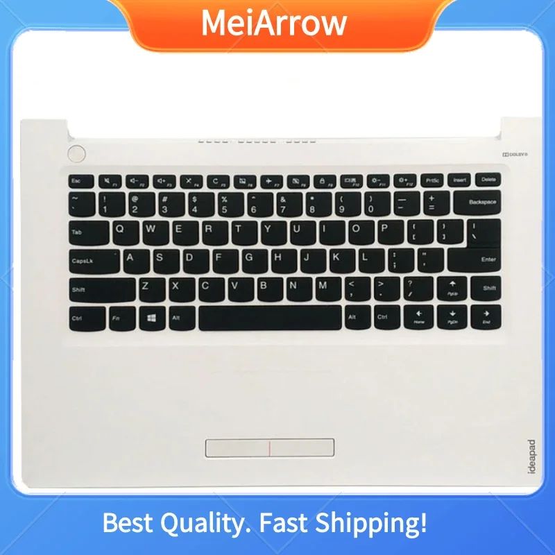 MEIARROW nuevo Original para Lenovo ideapad 310-14 310-14ISK 510-14ISK reposamanos teclado estadounidense cubierta superior Touchpad, blanco