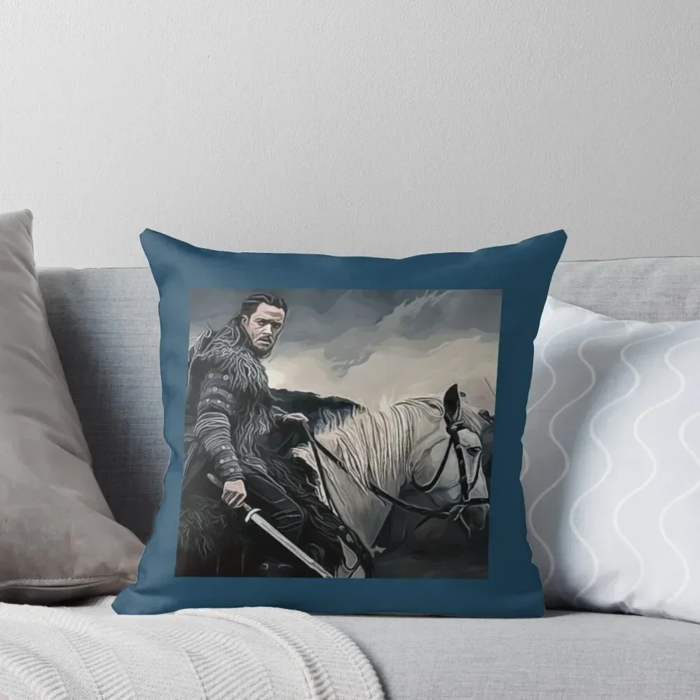 

The Last Kingdom, Uhtred of Bebbanburg, riding his horse - art, gift Throw Pillow luxury sofa pillows pillow