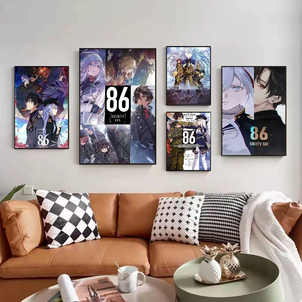 أنيمي 86 ستة وثمانون HD الفن أنيمي الملصقات لزجة HD جودة جدار الفن الرجعية الملصقات للمنزل غرفة Kawaii ديكور